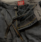 Black Drawstring Cargo Pants Mens  Xxl 36 Cotton Multiple Pockets Matchstick