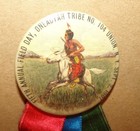 1907 Oneactah Tribe No 104 O r m Union Ny Celluloid Pinback Pin American Indian