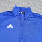 Adidas Shirt Mens Large Blue Fleece 1 4 Zip Pullover Athletic Training Gym Top