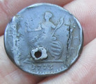 1773 George Iii Farthing - rafter Coin -holed- Great Britain Colonial Era Coin