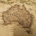 Vintage World Map Poster Canvas Detailed Center Australia Waterproof Map Wall