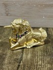 Vtg Estee Lauder Solid Perfume Compact 2001 Gold Unicorn Pleasures Scent
