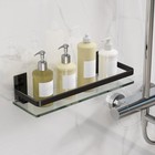 Danpoo Clear Tempered Glass Wall Shelf     Bathroom   Kitchen  Wall-mounted Organi