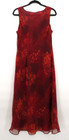 Vintage 90s Studio I Floral Slip Dress Womens Sz 12 Red Orange Chiffon Sheer