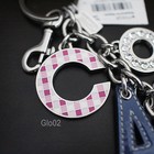 Nwt Coach Monogram Lettering Pave Crystal Xl Mix Charm 9  Keychain Key Ring Fob
