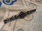 Pretty Victorian Antique Amethyst Sterling Silver Edwardian Brooch Pin  925