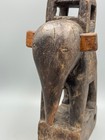 Large Antique 19th C  Indian Hardwood Carved Elephant With Howdah Sculpture