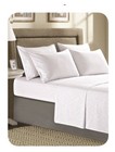 Platinum Hotel Quality Embossed Queen Size Soft Sheet Set W 4 Pillow Cases White