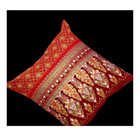Throw Pillow Case Cushion Cover Thai Pattern Embroidered With Gold Sequins 15 x1