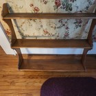 Vintage Wood 3 Tier Shelf  Wall Display Shelf Very Nice Mcm Plate Holder 