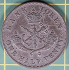 1854 Province Of Canada Half Penny Token Pc-5c1