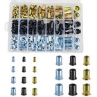 Rivet Nut Kit Metric 336pcs Black Zinc Yellow Zinc Blue White Galvanized Fini   