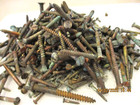 5 - Plus Pounds Of Solid Brass - Bronze  Slotted Head Wood Screws  Patina ---wow