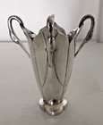 Rare Art Nouveau Style Silver Plated Four Swan Vase