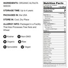 Organic Alfalfa Seeds For Sprouting - Non-gmo  Kosher  Vegan - By Food To Live