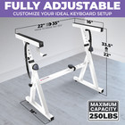 White Z-style Piano Keyboard Stand     Adjustable Heavy-duty For 54   88 Key Pianos