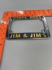 Rare Vintage Jim And Jim   s Santa Rosa California Metal Motorcycle License Frame