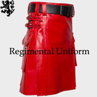 Modern Utility Kilts Traditional Kilt Cargo Red Leather Pride Kilt Lovers Kilts