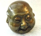  6cm Buddhism Signed Bronze Old Tibet Brass 4 Faces Buddha Head Statue Figures 