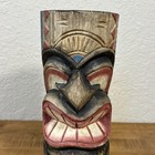 Hand Carved Painted Wooden 12  Tiki Statue Hawaiian Souvenir Handmade