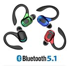  Bluetooth 5 1 Headset Wireless Earbuds Earphones Stereo Headphones Ear Hook Lot