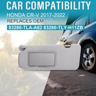 Grey Left Driver Side Sun Visor With Mirror Compatible With Honda Crv 2017 2018