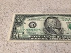 1990  50 Dollar  error wet Ink Transfer  Federal Reserve Note