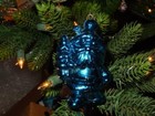  6  Vintage Red  Gold  Blue Christmas Ornaments - Mid Century Modern Mcm Plastic