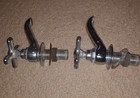Vintage Pair Unbranded Hot And Cold Chrome Plated Brass Deck Mount Sink Faucets