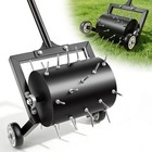 Lawn Aerator Roller With Steel Spikes - Heavy Duty Garden Tool For Soil Health