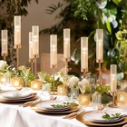 Ashelyulla Gold Hurricane Candle Holders Set Of 6 Glass Taper Candlestick