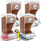 Yaomiao 4 Pcs Bird Seed Feeder Waterer Transparent Parakeet Cockatiel
