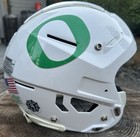 Oregon Ducks Game Worn Team Issued Authentic Helmet Shell White Green O  30
