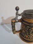 German Gerz Lidded Zinn Beer Stein Beer Mug German Beer Stein 6 3 4   ok 