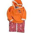 Vtg 2006 18m Dora The Explorer Nick Jr Fleece Hoodie Outfit Orange Embroidered