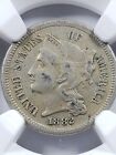 1882 Three Cent Nickel - Ngc Au-53 3cn 