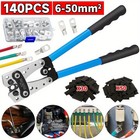 140pcs Copper Lug Ring Terminals Set Cable Electrical Wire Crimp Connectors Kit