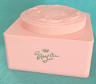 Vtg Evyan White Shoulders Pink Powder Vanity Box With Puff Art Deco Nouveau