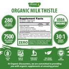 Organic Discounters Usda Organic Milk Thistle Extract Capsules  280 Count  7500