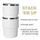 Chljar 6 Oz Espresso Cup  Ceramic-lined 18 8 Stainless Steel Coffee Cup With Lid