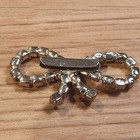 Rhinestone Bow Shoe Clip Silver Clear Crystal Vintage Estate