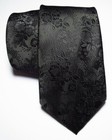 New Classic Floral Full Black Jacquard Woven Silk Men s Tie Necktie