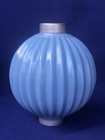     Never On A Roof   Blue Pleat Pointed Lightning Rod Ball With Original Caps