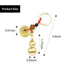 3pcs Chinese Gourd Brass Wu Lou Keychains  Gold Feng Shui Coins For Good Luck Fo