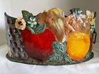 Antique French Folk Art Tole Painted Planter Cache Pot Jardiniere C 1850 Signed 