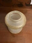 Vintage Art Deco Frosted Glass Lamp Shade  Ribbed Design 2-1 8  Fitter   5    Tall