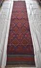Antique Afghan Mushwani Runner Rug 2x11 Hand Knotted Wool Persian Style Hallway