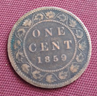 1859 Victoria Large One Cent Penny Canadian Coin  Rare 