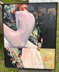 Vtg Ooak Mixed Media Collage Original Art Signed 24x30  Framed Under Glass Nice 