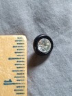 Vintage Rhinestone Black Glass Button 
